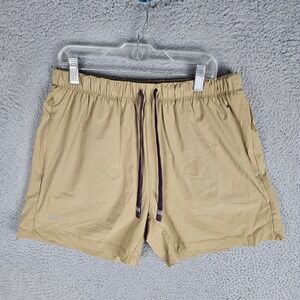 Fabletics Shorts Mens Small Tan One Short Athletic Lined Zipper Pockets Workout